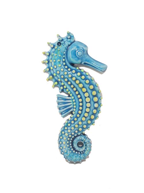mattonella a forma di cavalluccio marino L'Oasi ceramiche | CAVALLUCCIOMARINOAZZ